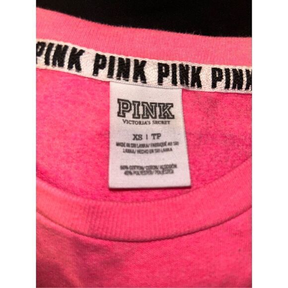Victoria Secret PINK  Crew Neck Pink Sweatshirt XS - Picture 3 of 3